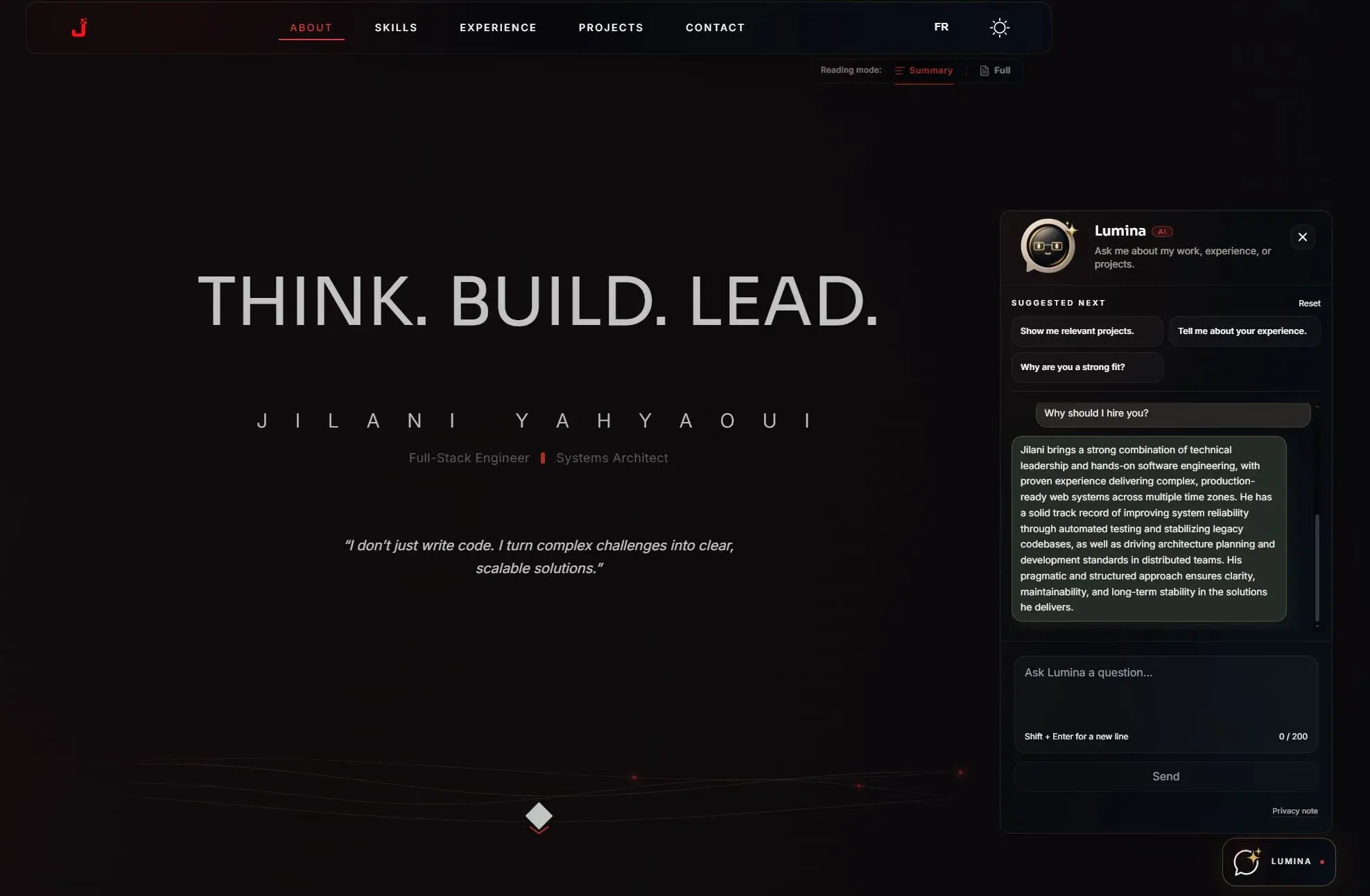 AI portfolio platform interface