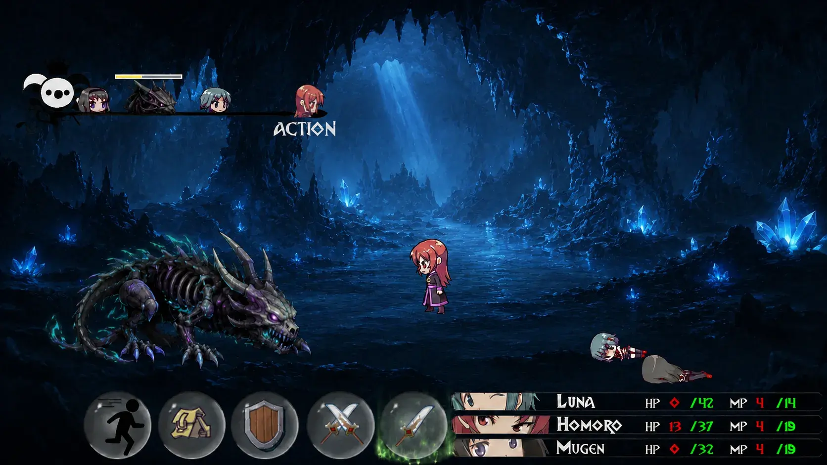 Luna battle attack screenshot