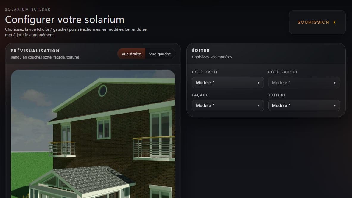 Solarium configurator preview